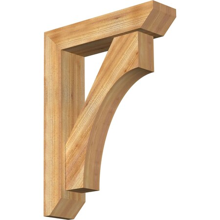 Ekena Millwork Westlake Slat Rough Sawn Bracket w/ Offset Brace, Western Red Cedar, 6"W x 24"D x 32"H BKT0604X24X32WTL06RWR